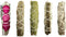 Smudge Sticks Sampler - 1 White Sage with Lavender & Rose, 1 Rosemary, 1 Cedar, 1 Sweetgrass, 1 Black Sage