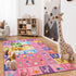 Macgace 4x6 ABC Kids Rug for Playroom, Pink Purple Washable Classroom Area Rugs, Toddler Educational Play Mat