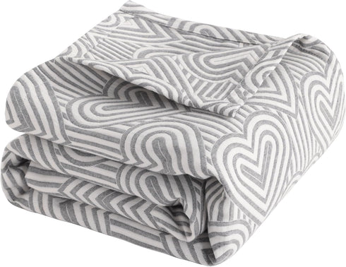 3 68x92 NTBAY Layers Cotton Muslin Twin Bed Blanket, Super Soft Breathable Thermal Yarn Dyed Quilt for Adults, Perfect