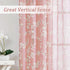 FMFUNCTEX Linen Sheer Curtains, Blush Pink Blossom Patterned, 96 Inches Long, Floral Drapes for Kids Room and Living