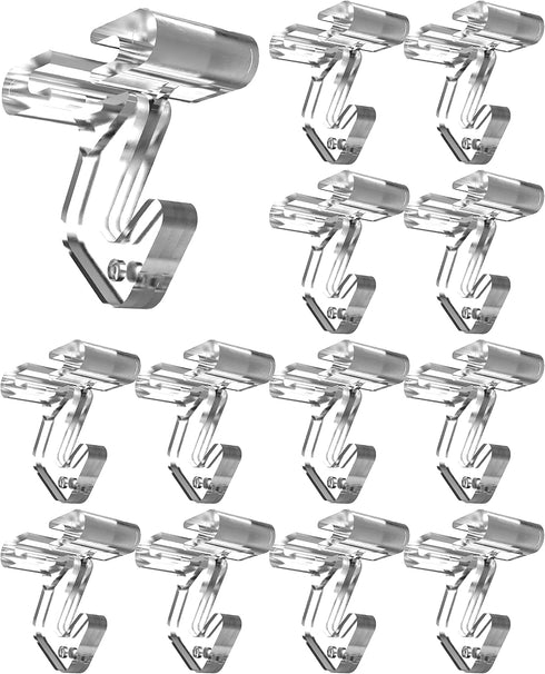 NACETURE Clear Drop Ceiling Hooks, 12 Pack Polycarbonate Hanger Hooks for Classroom Decorations, Clip on Ceiling Tile