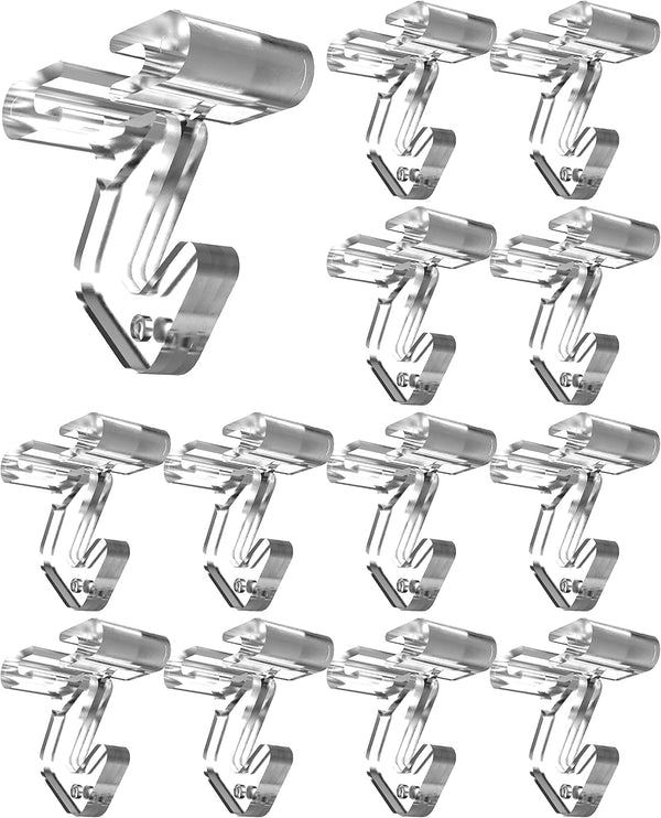 NACETURE Clear Drop Ceiling Hooks, 12 Pack Polycarbonate Hanger Hooks for Classroom Decorations, Clip on Ceiling Tile