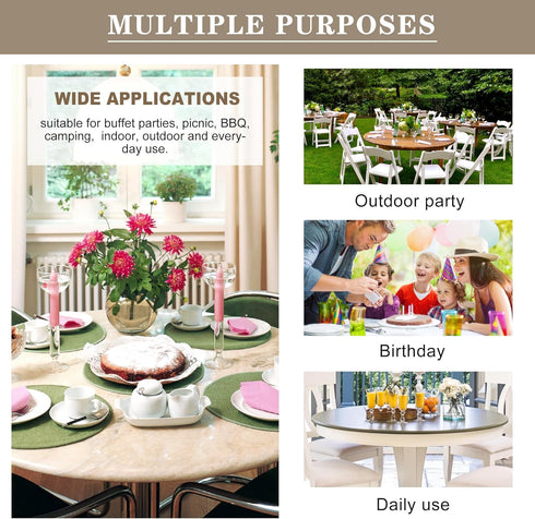 2 Pack 60 Inch-Flannel Nasitos Round Tablecloth Backed Vinyl Silver Tablecloths, Waterproof Oil-Proof Table Cloth
