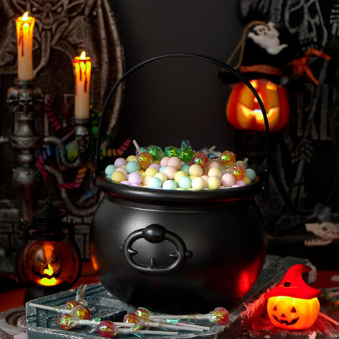 JOYIN Halloween Large Black Cauldron 7.5'', Candy Kettle Pot for St. Patricks Party Favor Supply