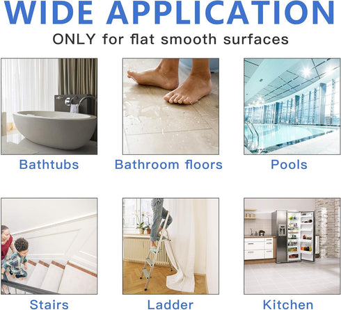 Supkiir Bathtub Non Slip Stickers, 24 PCS Anti Slip Adhesive Shower Treads with Scraper for Bath, Tub, and Stairs