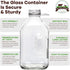 The Dairy Shoppe Heavy Glass Milk Bottle - Jug with Lid and Silicone Pour Spout - Clear Milk Container for Fridge (64