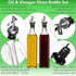 GREENOLIVE Olive Oil and Vinegar Dispenser Set - 17 oz. Glass Bottles with No-Drip Spouts - Set of 2
