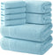 REDKISS Luxury Bath Towel Set of 8, 100% Cotton Bathroom Towels Set