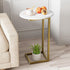 Katrawu C Shaped End Table, Oval Couch Side Tables for Living Room, Sofa