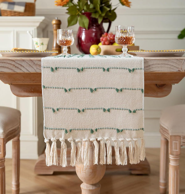 Caflife Boho Table Runner 72 Inchs Long for Modern Farmhouse Room Home