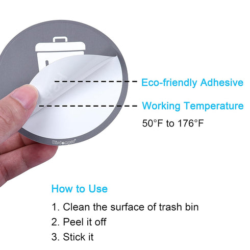 Wisdompro Recycle Sticker for Trash Can, 8 Pack of 3 Inch Round Self Adhesive Stickers for Indoor & Outdoor Use