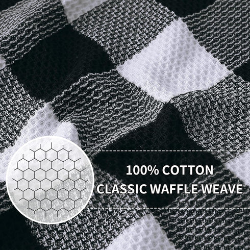 Set, 12" 12" 13" 28", Set 8 homing Buffalo Plaid Kitchen Towels and Dishcloths x and x of Bulk Cotton Waffle Weave Dish