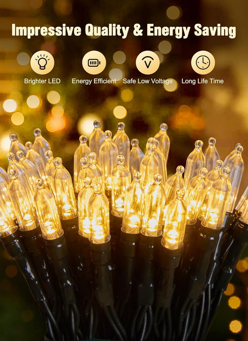 8ft 20 White4 Pack Battery Operated Christmas String Lights, LED Mini Lights with Timer, Christmas Tree Lights