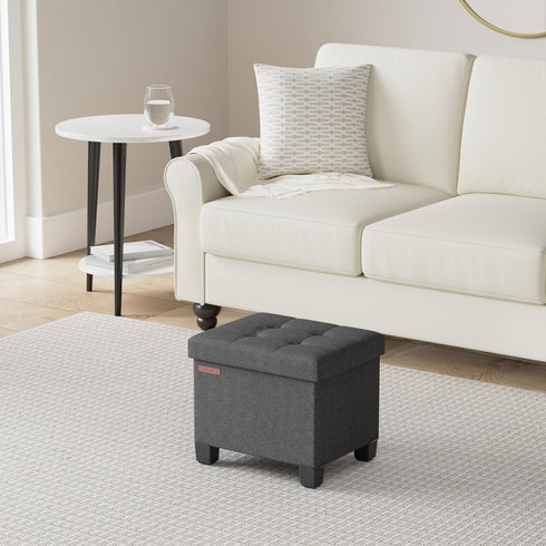 12.6 15.7 13.2 Inches 660 lb, ULSF012B01 SONGMICS Storage Ottoman, Small Ottoman Foot Rest with Legs, x x Foot Stool