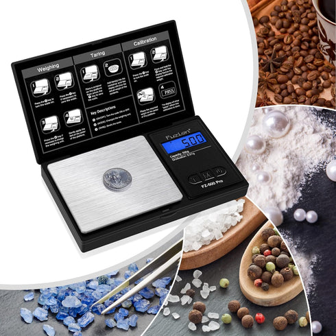 Fuzion Digital Pocket Scale, 500g Digital Gram Scales for Food, Jewelry, Herb, and Spice