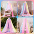 SYHITOU Rainbow Bed Canopy for Girls with Glowing Stars, Colorful Princess Canopy Bed Curtains for Twin, Full