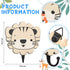 4 Qunclay Pcs Safari Animal Wall Hooks for Kids, Wooden Jungle Baby Safari Nursery Decor Hooks, Cute Lion Zebra Giraffe