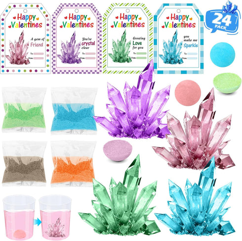 Grenfield 24PCS Kids Science Kit Planting Crystal Bulk, Easter Egg Fillers, Basket Stuffers