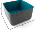 Three by Three Seattle Felt·Like·It! Storage Bin, 5x5x4 Inch for Office, Craft Room, Living Room, Bedroom, Blue