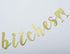 Drink Up Bitches With Champagne Glass Gold Glitter Hanging Sign Banner - Bachelorette, Engagement, Birthday Party Props