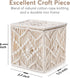 Tissue Box Cover Square Woven Macrame, Boho Decor Tissues Holder with Bead Buckle for Home, Bathroom, Office