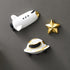 3Pcs 3D FJS Rocket Spaceship Outer Space Wall Decor, Cute Wall Sculptures for Boys Room Decor, Astronaut Galaxy Nursery