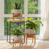 7.3 Inch LA JOLIE MUSE Ceramic Plant Pot with Stand - Decorative Cylinder Flower Pot with Wood Planter Holder