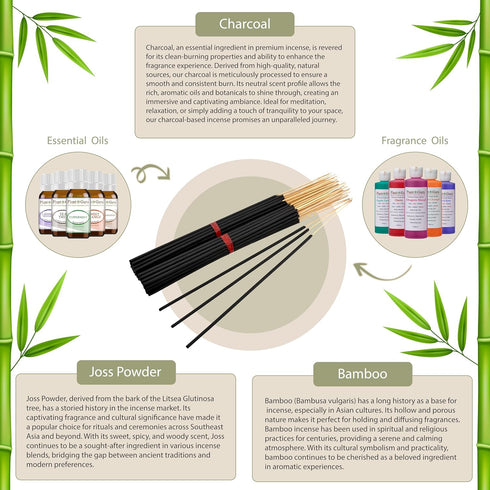 19 Inch 1 27 30 19" 3 4 Baby Powder Exotic Incense Sticks Jumbo Long - Bulk Bundle to Sticks - Natural Extra Large