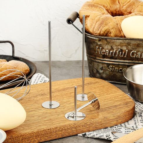 4 Pieces Stainless Steel Cake Heating Core, 6 Inch and 2 Inch Silver Heating Rod for Cake Baking Supplies