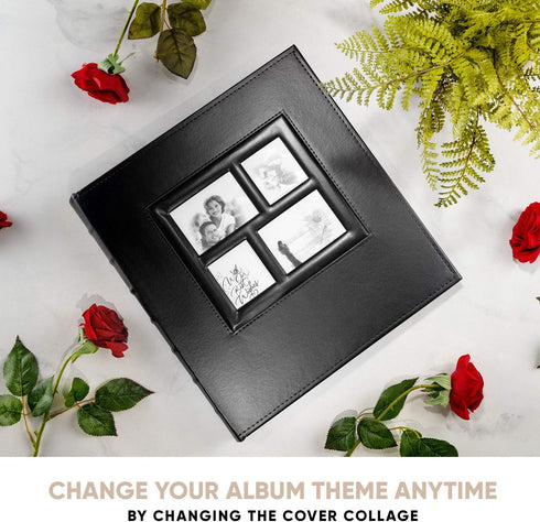 BLYNG Photo Album 4x6 - 500 Slots for Horizontal and Vertical Photos, Faux Leather Cover, Great for Wedding,