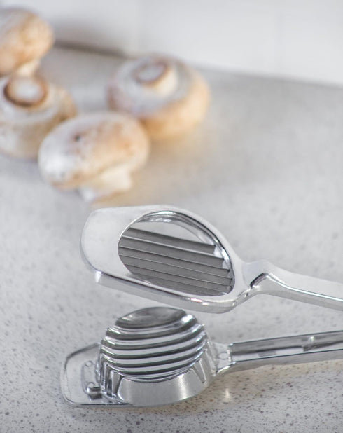 Fox Run Mushroom and Egg Slicer, Silver, Cast Aluminum
