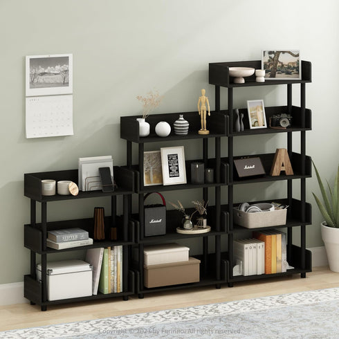 Furinno Turn-N-Tube 3-Tier Toolless Freestanding Display Rack, Espresso