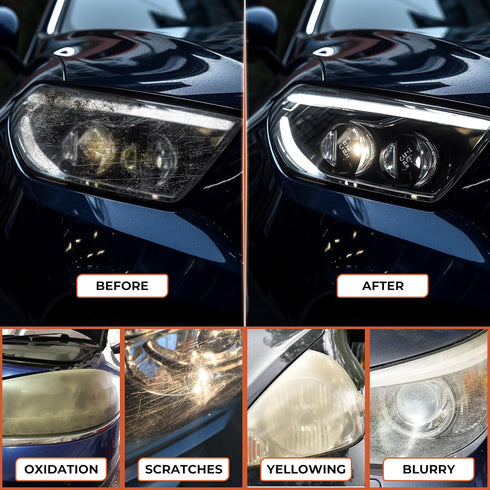 Headlight Restoration Kit for DIY Polishing, Clean Tool with Sanding Discs and Scouring Pads for Electric Drill