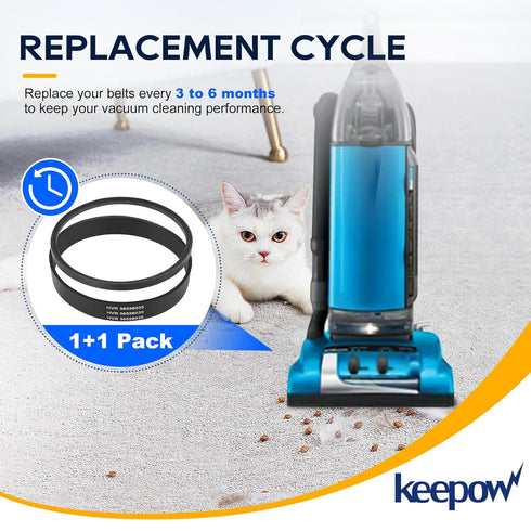 KEEPOW Vacuum Belt for Hoover WindTunnel Self-Propelled U6485900, Replace Part 38528034/38528035 (1 Set)