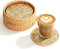 JUNGLE CULTURE Mother of Pearl Rattan Coasters for Drinks with Holder Handmade