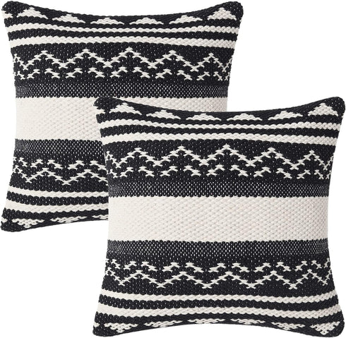 REDEARTH Handmade Boho Throw Pillow Covers - Bohemian Chic Farmhouse Style Accent