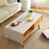 SIELUNO Rustic Farmhouse Rectangle Coffee Table Cover - Cotton Linen Waterproof Cloth