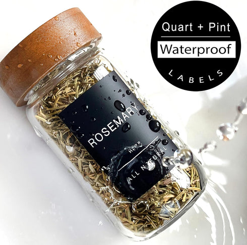 160 Spice Jar Labels, Minimalist Matte Black Stickers for Kitchen & Pantry Organization