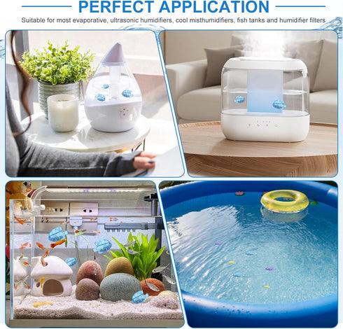 10PC Humidifier Cleaner Fish Universal Humidifier Tank Cleaner Works in All humidifiers and Fish Tanks Purifies Water, Prevent Hard Water Build-Up,Demineralization Cleaner(Blue Purple) by VZZNN