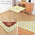 Summer 42x42 inch Yellow Lemon Fitted Tablecloth with Elastic for Square Folding Tables Washable Stretchy Spandex Card