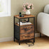 2 OLIXIS Nightstand with Charging Station, Bedside Table with USB Ports & Type-C, Fabric Drawers Night Stand with Open
