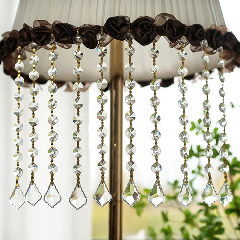 10pcs Crystal Garland Strands Hanging Glass Chandelier Beads Chains Crystal Chandelier Replacements Wedding Decoration