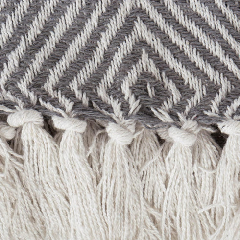 DII Diamond Throw Collection, Woven Cotton, 50x60, Mineral Gray