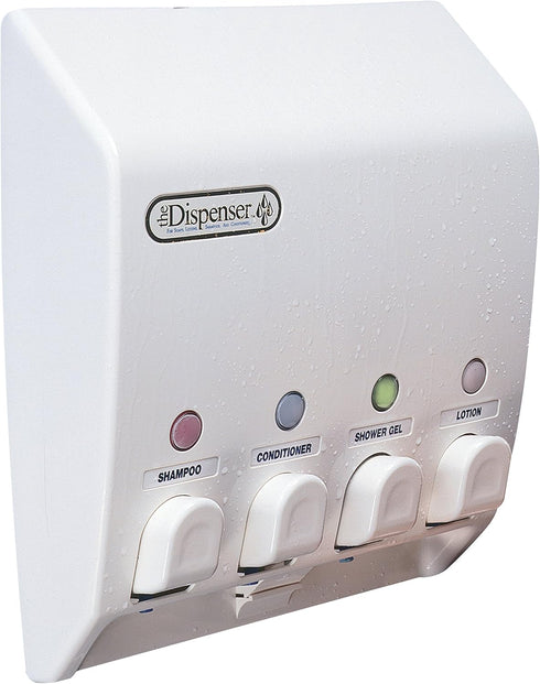Better Living Classic Shower Dispenser 4 Chamber, Wall Mount Shower Shampoo and