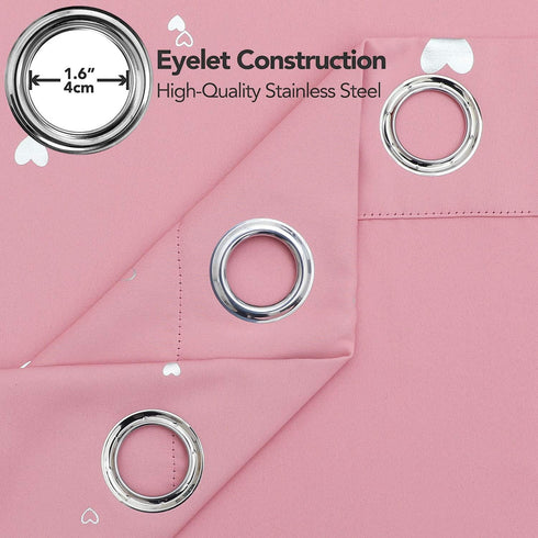 Grommet 2 pink/52Wx108L SMILE WEAVER Pink Kids Curtains for Girls Bedroom Silver Print Window Drapes Soft Thick Thermal
