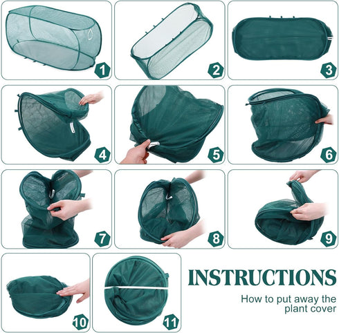 Threehoney 4 45'' 20'' 18'' Pcs x x Pop up Garden Mesh Plant Cover Outdoor Plant Protector Garden Row Raised Bed Cover