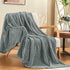 Grey Leaves Pattern Throw Blanket by inhand, Super Soft Flannel Cozy Lightweight for Couch, 50 x 60 Inches
