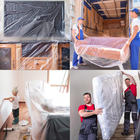 Mattress Bags for Moving, 1.5 Mil Twin or Full Size, Heavy Duty Plastic Wrap Mattress Protector