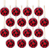 Deloky 16Pcs Buffalo Plaid Fabric Ball - 2.16 Inch Small Christmas Fabric Wrapped Balls for Tree Decoration