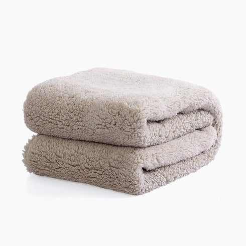 Reafort Ultra Soft Sherpa Body Pillow Cover with Zipper Closure, 21"x54", Taupe